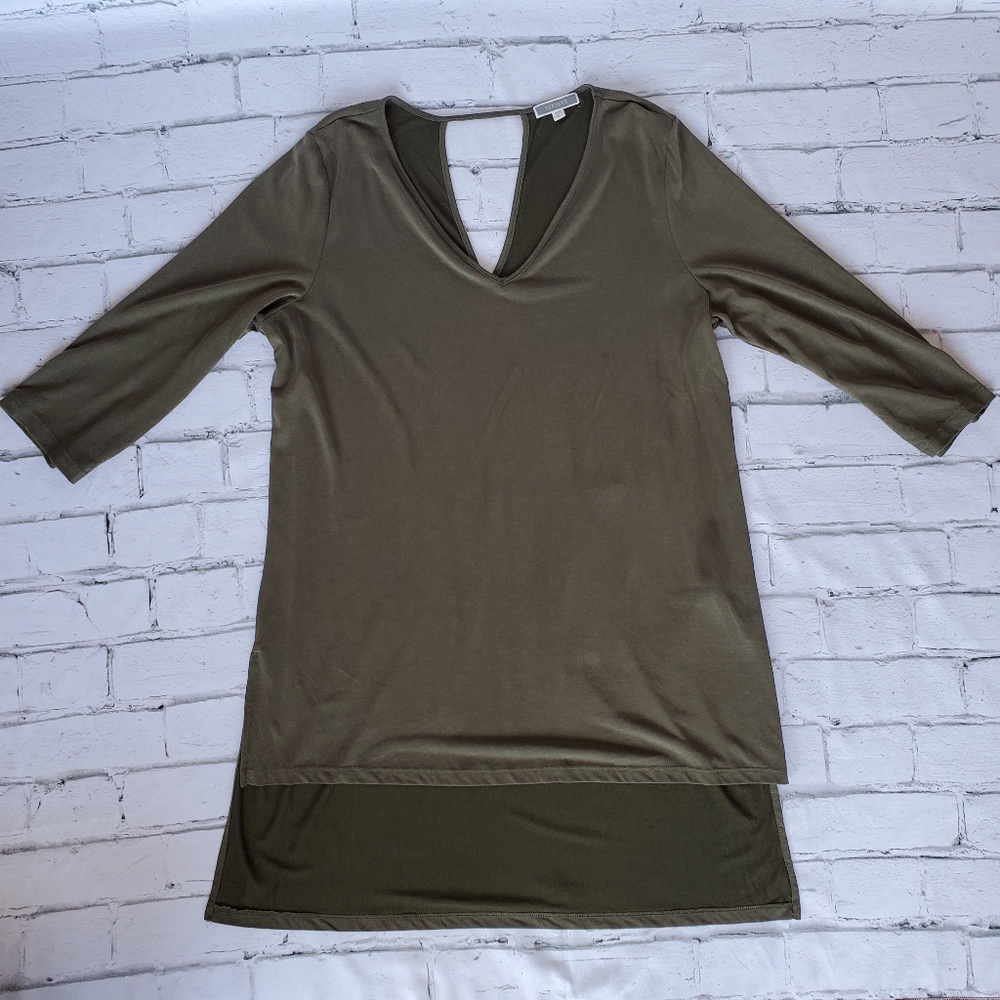 Pleione Olive Green Hi-Low Modal Top Size XL